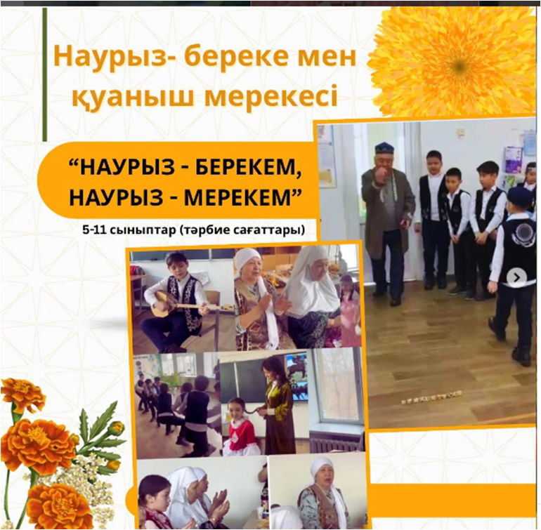 «Наурыз- берекем, Наурыз- мерекем» атты сыныптық тәрбие сағаттары