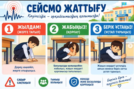 Сейсмо оқу-жаттығуы өткізілді.